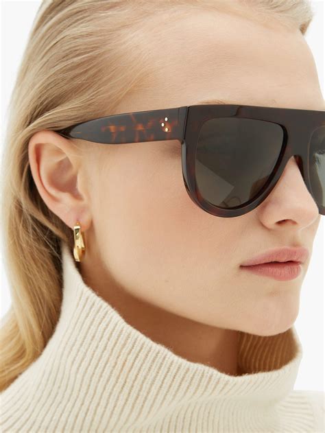 celine black tortoise sunglasses|Celine flat top sunglasses tortoise.